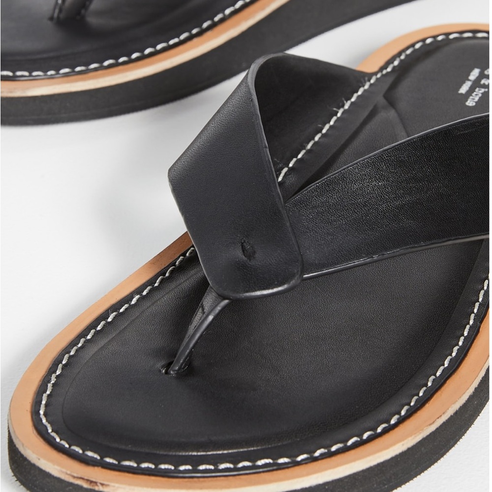 Black Leather Women's Sandals